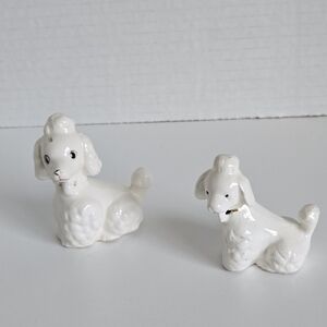 2 Vintage Poodle Figurines
